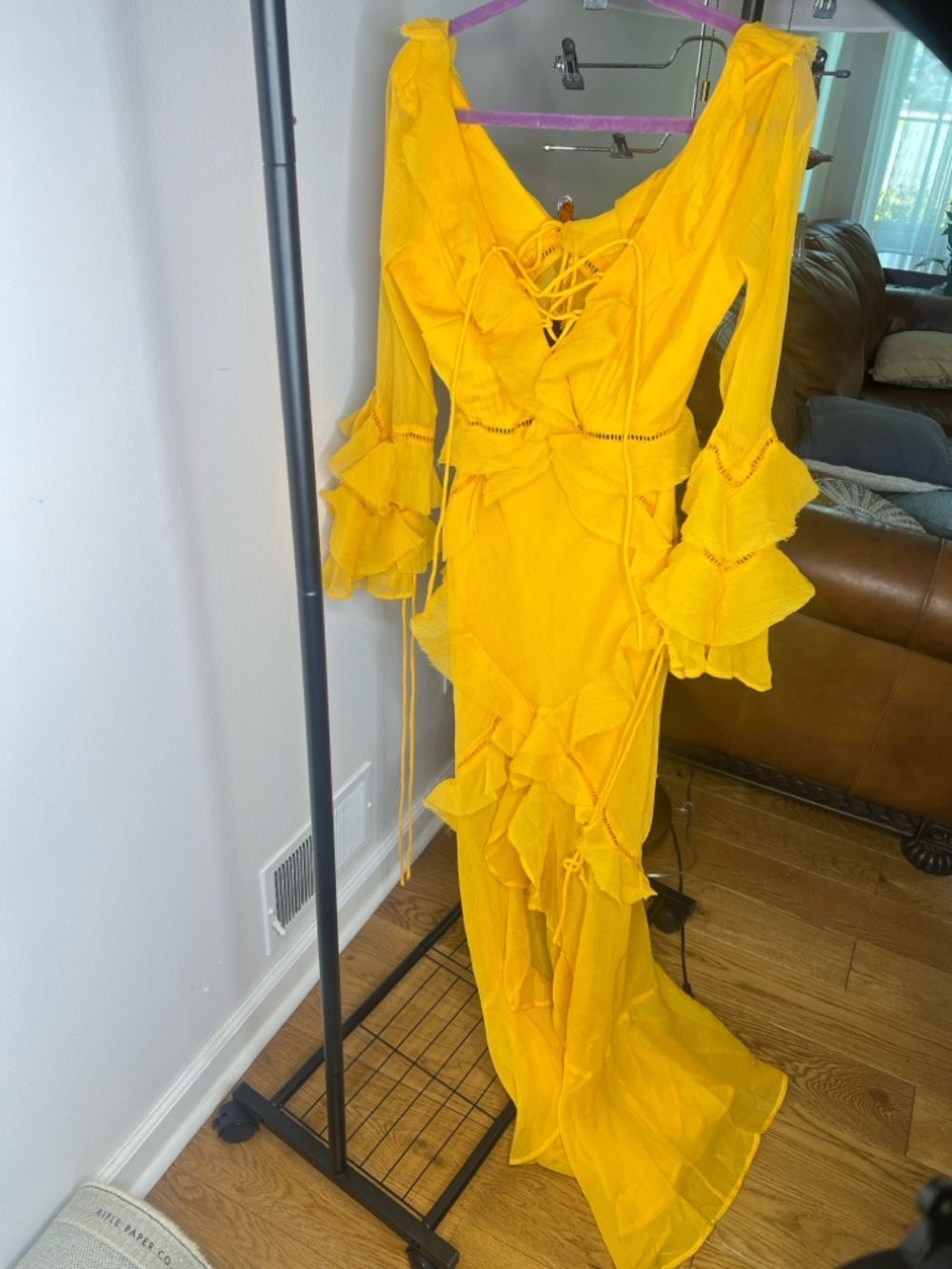 ASOS Yellow Ruffle Maxi Dress - Picture 3 of 6